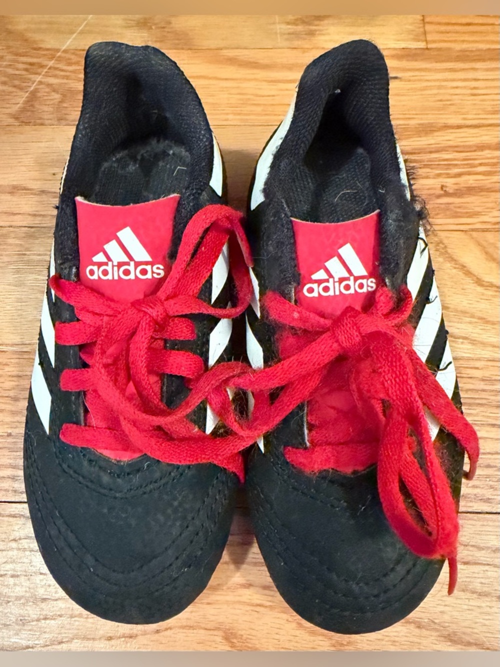 Adidas Kids Black & Red Soccer Shoes
